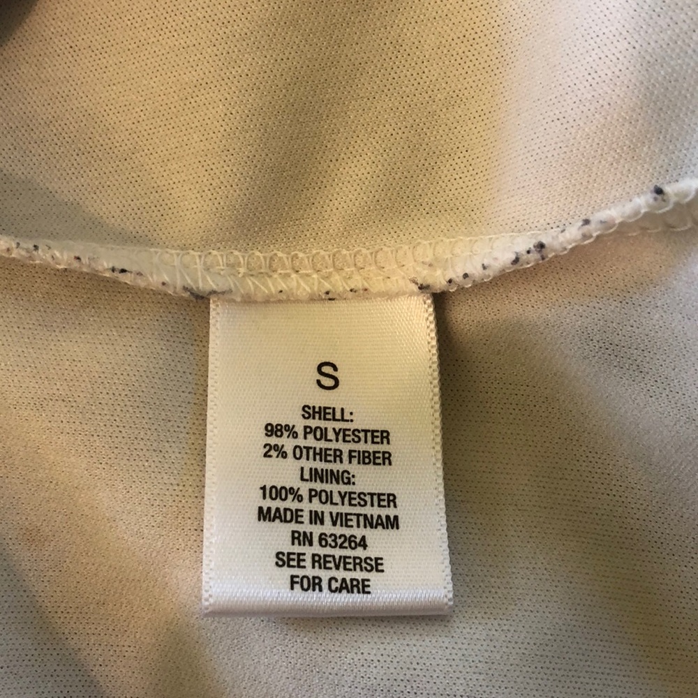Roz & Ali Top Sheer Lined Cold Shoulder Blouse Brown Pink Angle Prints Small - Picture 6 of 7